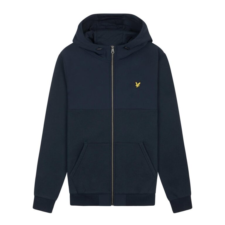Lyle & Scott Soft Shell Jersey Zip Regular Fit Long Sleeve Hoodie - Dark Navy