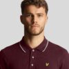 Lyle & Scott Tipped Regular Fit Short Sleeve Polo Shirt - Burgundy/Mid Grey Marl