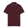 Lyle & Scott Tipped Regular Fit Short Sleeve Polo Shirt - Burgundy/Mid Grey Marl