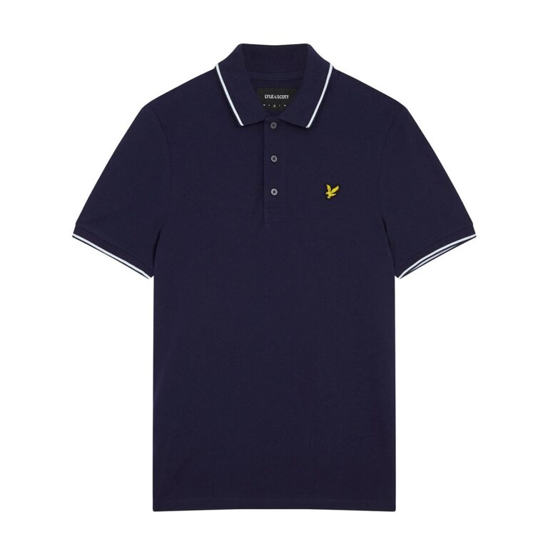 Lyle & Scott Tipped Regular Fit Short Sleeve Polo Shirt - Navy/White