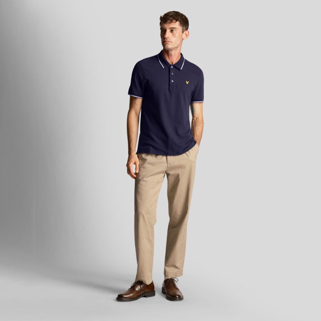Lyle & Scott Tipped Regular Fit Short Sleeve Polo Shirt - Navy/White