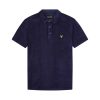Lyle & Scott Towelling Regular Fit Short Sleeve Polo Shirt - Navy