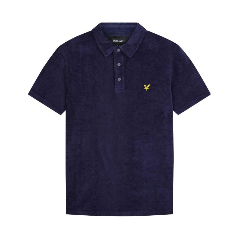 Lyle & Scott Towelling Regular Fit Short Sleeve Polo Shirt - Navy