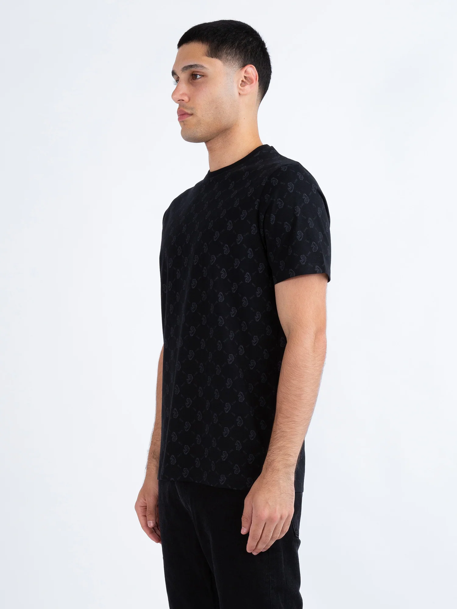 Luke Lineker Classic Overprint T-Shirt - Black Charcoal