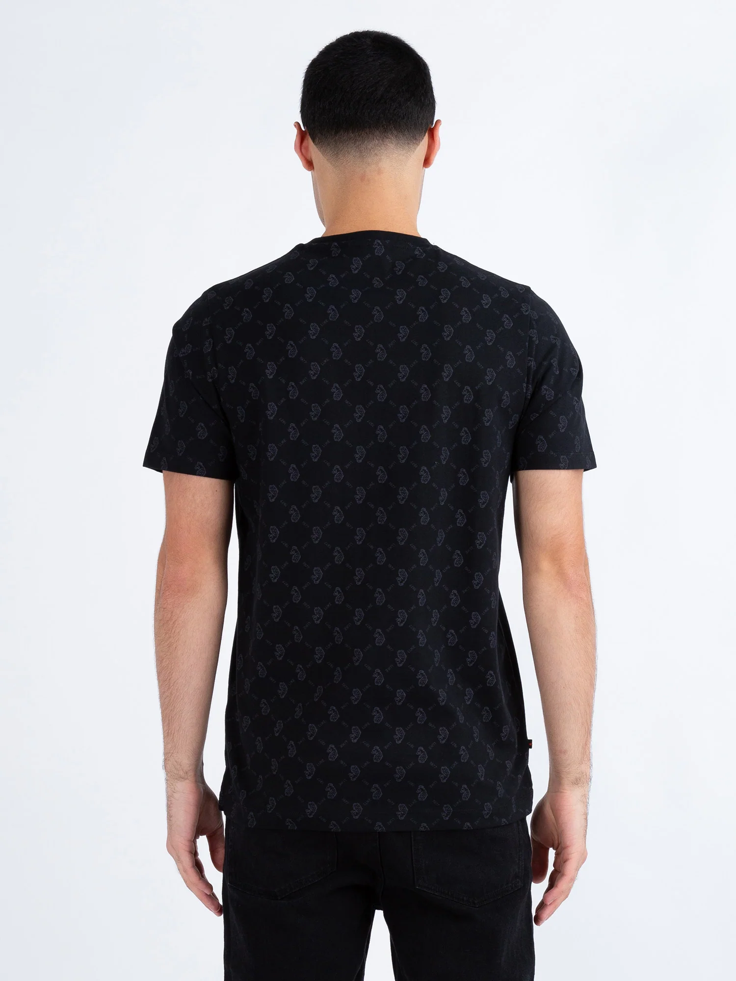 Luke Lineker Classic Overprint T-Shirt - Black Charcoal