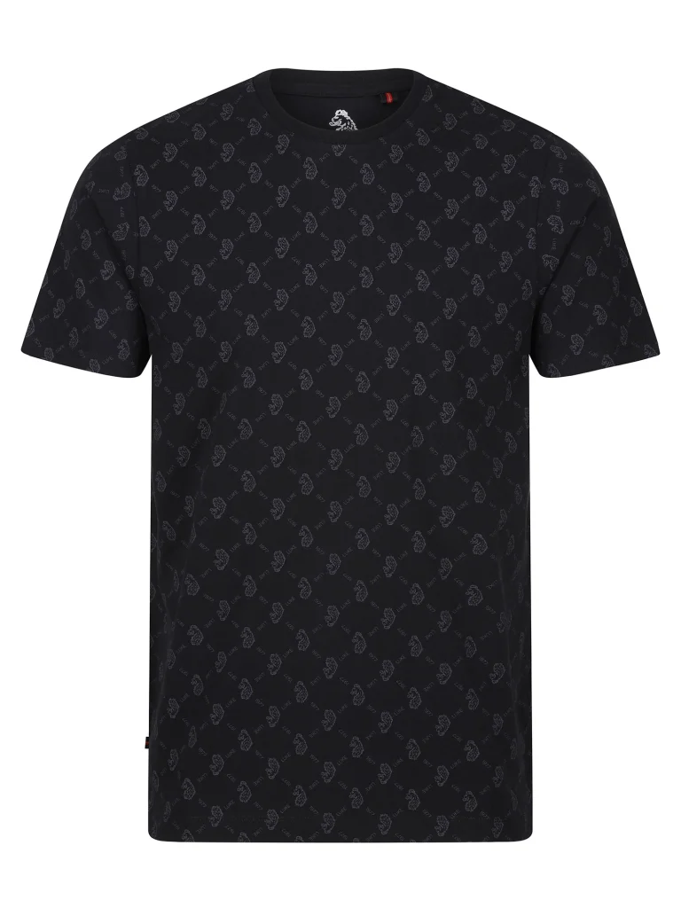 Luke Lineker Classic Overprint T-Shirt - Black Charcoal