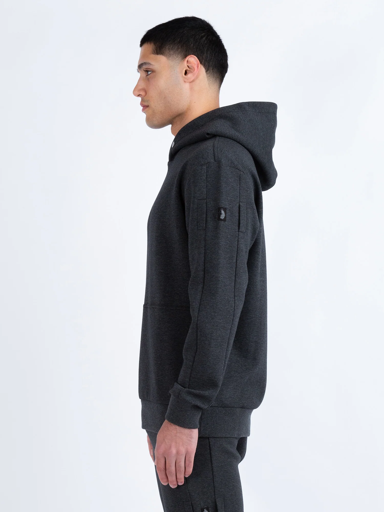 Luke Lotus Relaxed Fit Premium Hoodie - Marl Charcoal