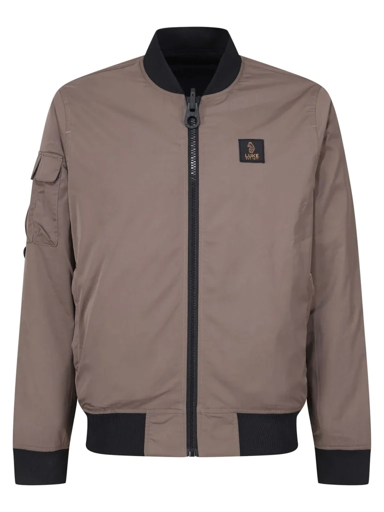 Luke Suzhou Reversible Quilted Bomber Jacket - Mushroom/Black