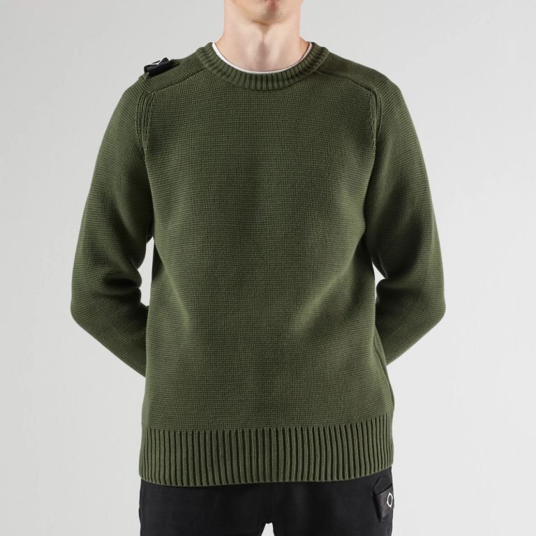 MA.STRUM Milano Regular Fit Long Sleeve Knit Heavy Sweatshirt - Oil Slick