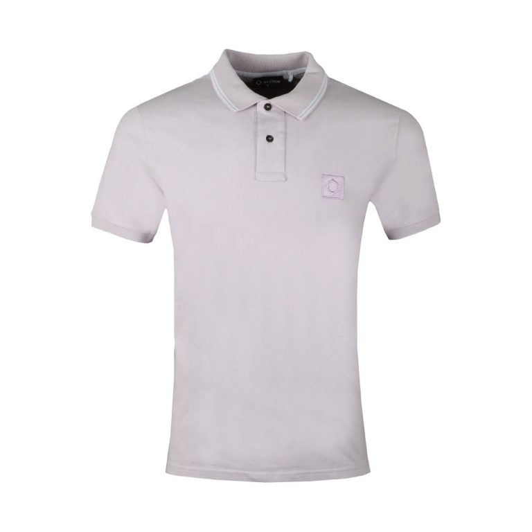 MA.STRUM Icon Tipped Regular Fit Short Sleeve Polo Shirt - Parma Purple Copy