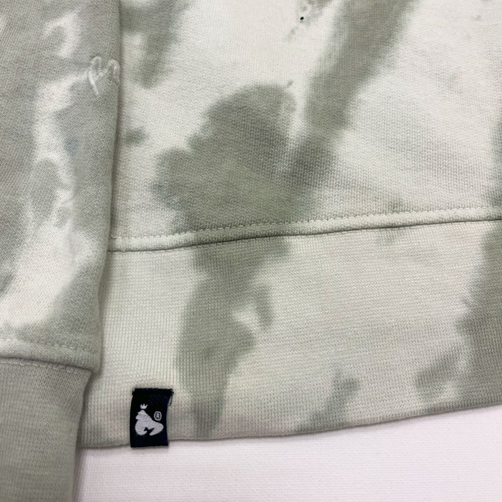 Money Bleach Tiedye Regular Fit Long Sleeve Hoodie - Castle Grey/Green