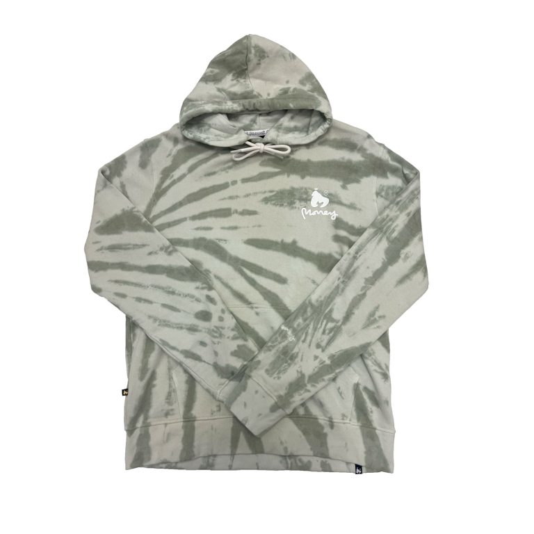 Money Bleach Tiedye Regular Fit Long Sleeve Hoodie - Castle Grey/Green
