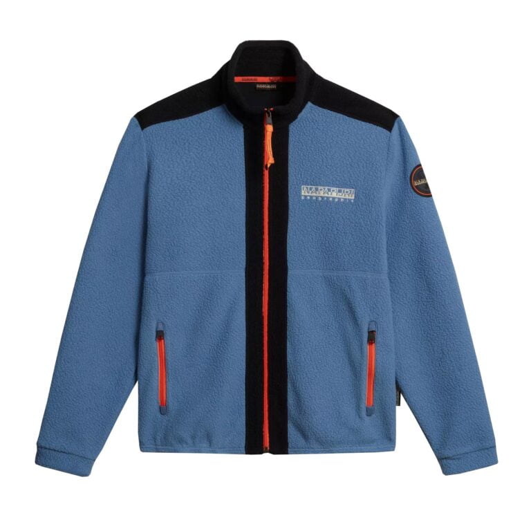 Napapijri Anderby Sherpa 1/4 Zip Regular Fit Long Sleeve Jacket - Blue Horizon