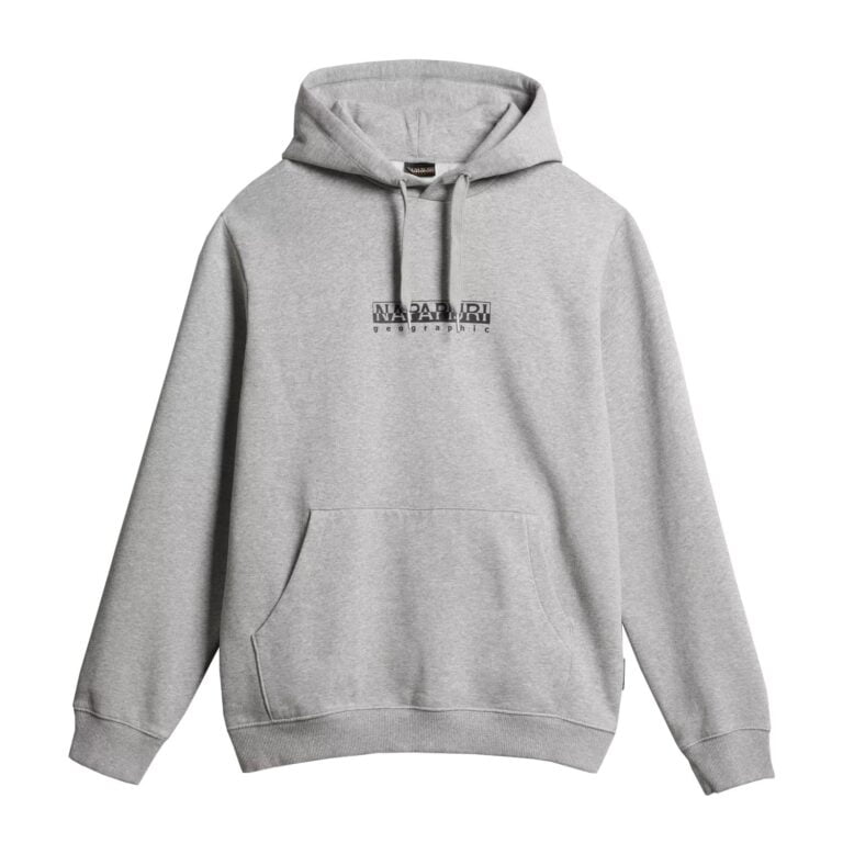Napapijri Box Regular Fit Long Sleeve Hoodie - Grey Marl