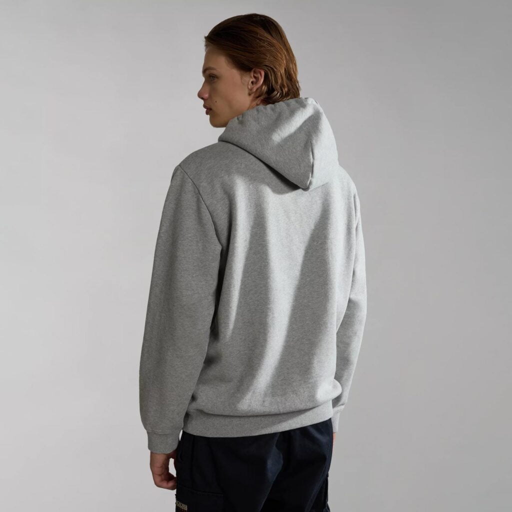 Napapijri Box Regular Fit Long Sleeve Hoodie - Grey Marl