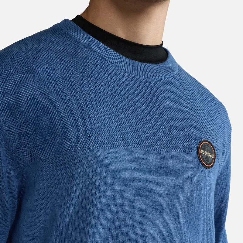 Napapijri Derri Regular Fit Long Sleeve Sweatshirt - Blue Horizon