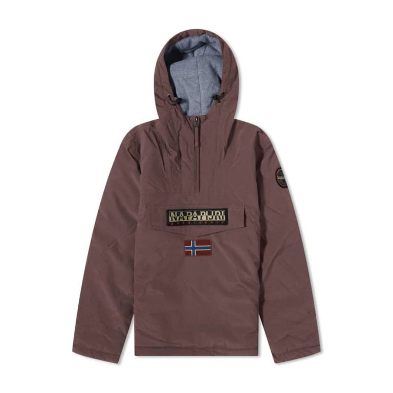 Napapijri Rainforest Winter 1/4 Zip Regular Fit Long Sleeve Jacket - Brown Ebony