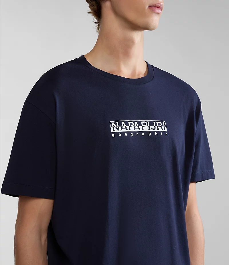 Napapijri SS4 Loose Fit Short Sleeve T-Shirt - Blue Marine