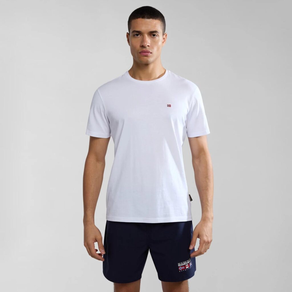 Napapijri Salis Regular Fit Short Sleeve T-Shirt - Bright White