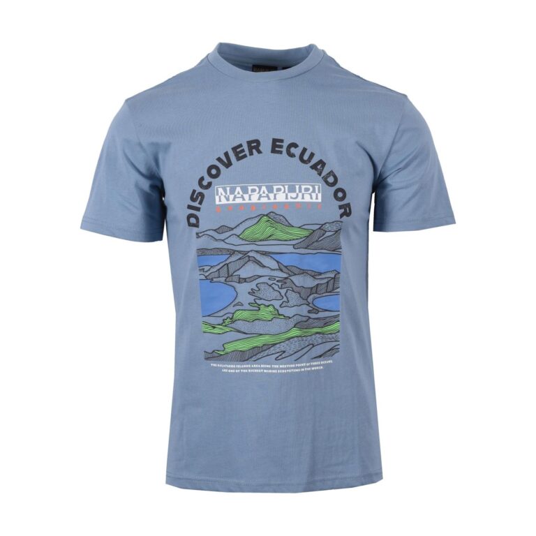 Napapijri Sangay Regular Fit Short Sleeve T-Shirt - Blue Faded