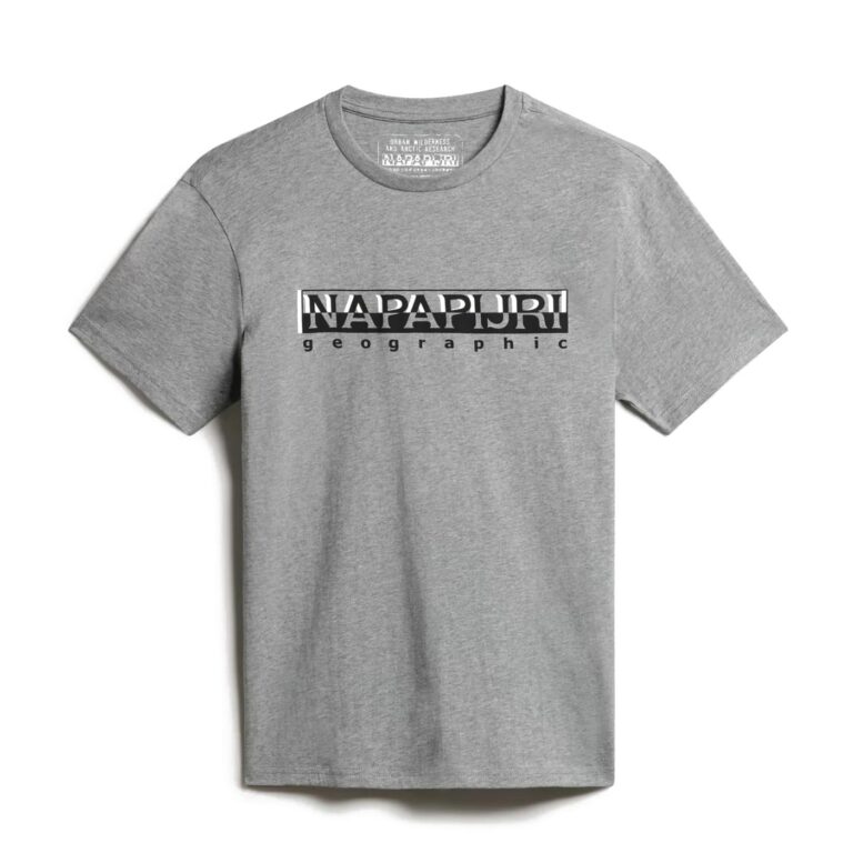 Napapijri Sayas Regular Fit Short Sleeve T-Shirt - Grey Melage