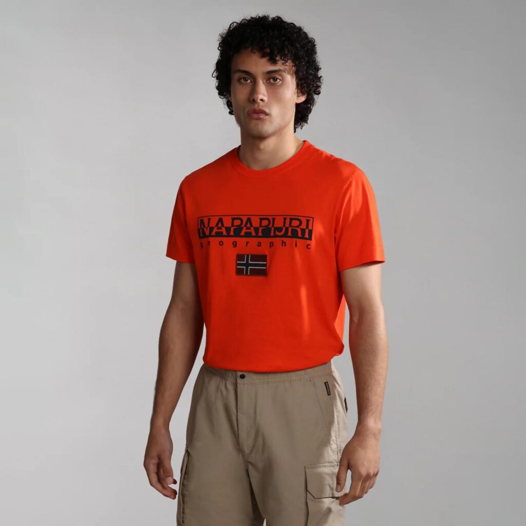 Napapijri Sayas Regular Fit Short Sleeve T-Shirt - Red Cherry