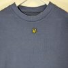 Lyle & Scott Fabric Mix Centre Logo Regular Fit Long Sleeve Crewneck Sweatshirt - Navy