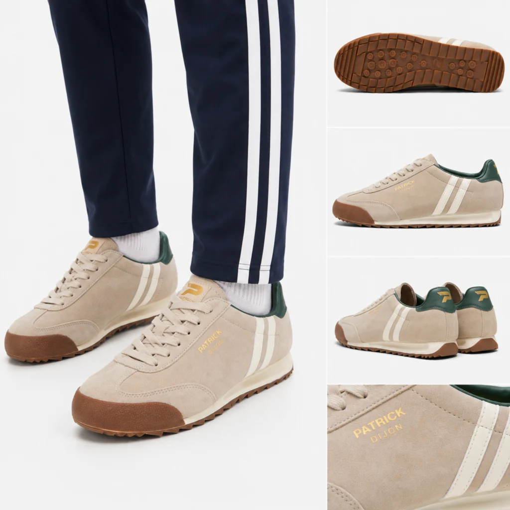 Patrick Dijon Runner - Stone / Off White / Dark Green (285)