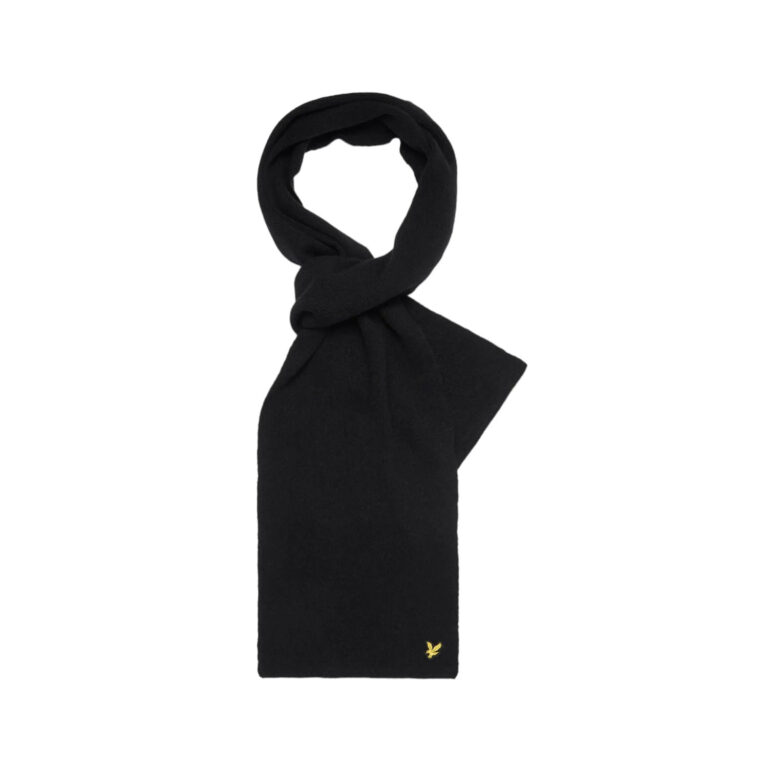 Lyle & Scott Racked Rib Scarf - True Black