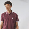 Pretty Green Barton Slim Fit Short Sleeve Polo - Dark Burgundy