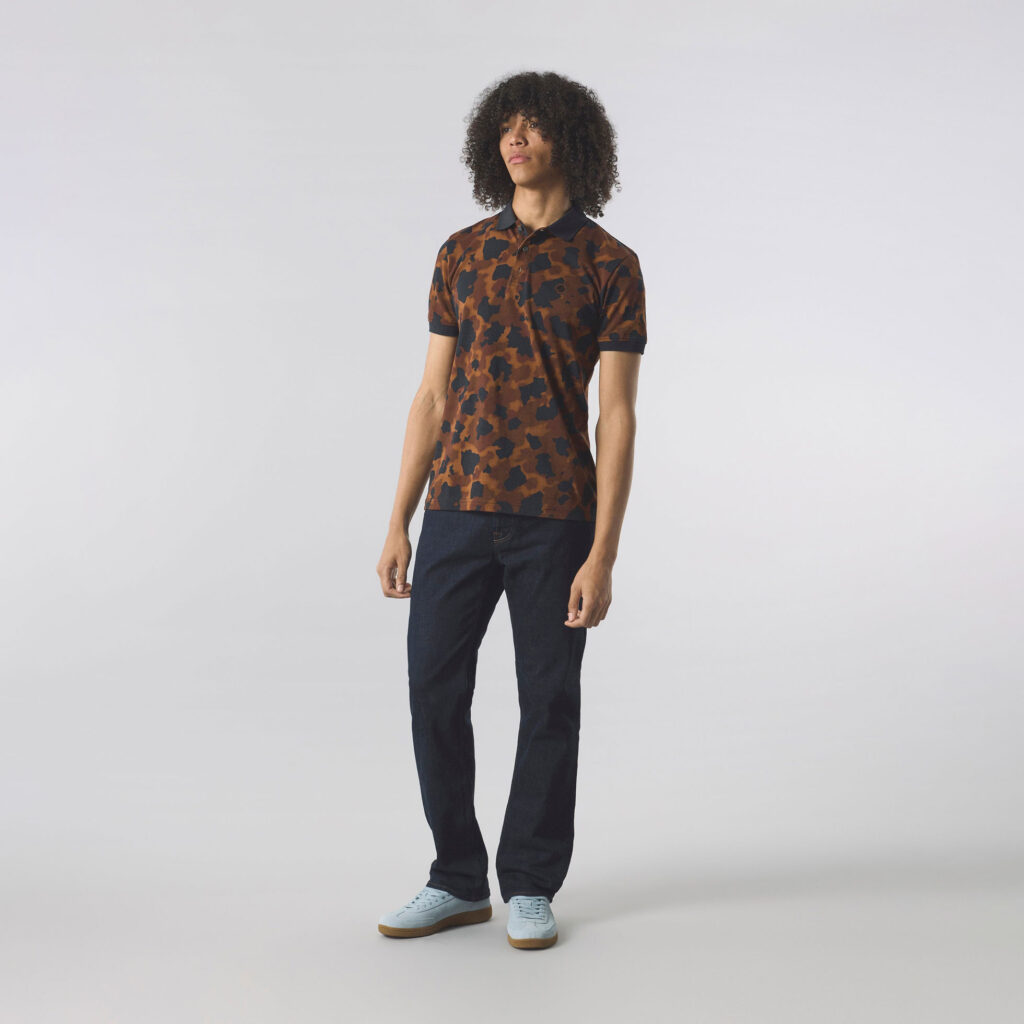 Pretty Green Brindle Regular Fit Short Sleeve Polo - Brown
