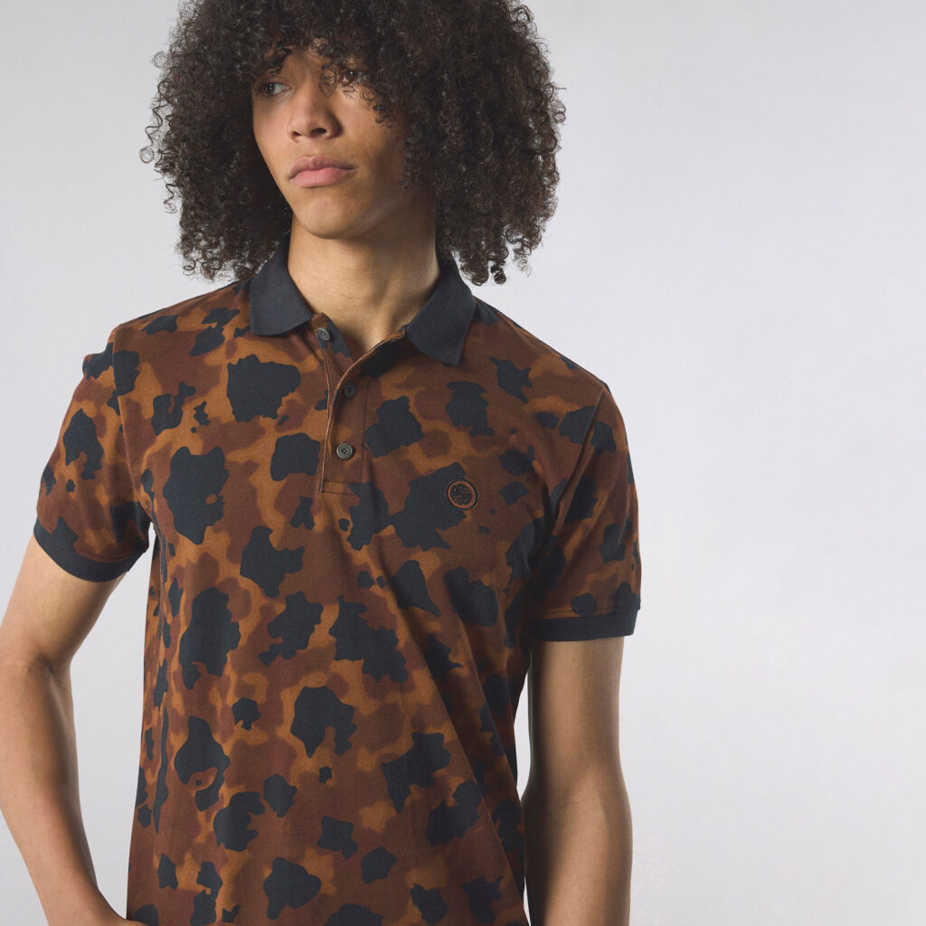Pretty Green Brindle Regular Fit Short Sleeve Polo - Brown
