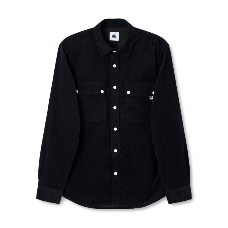 Pretty Green Campbell Regular Fit Long Sleeve Cord Shirt - Black