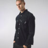Pretty Green Campbell Regular Fit Long Sleeve Cord Shirt - Black