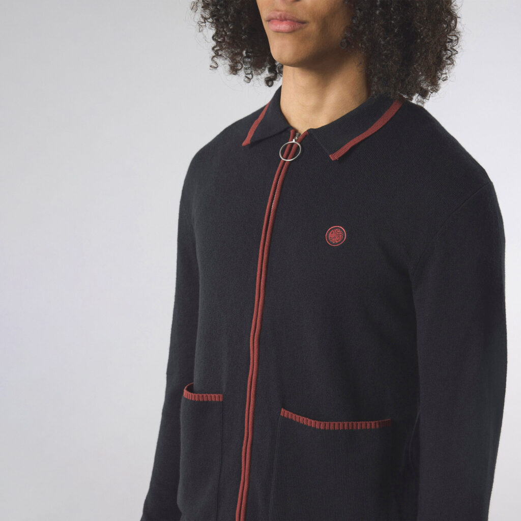 Pretty Green Evelyn Knit Regular Fit Long Sleeve Shirt - Black