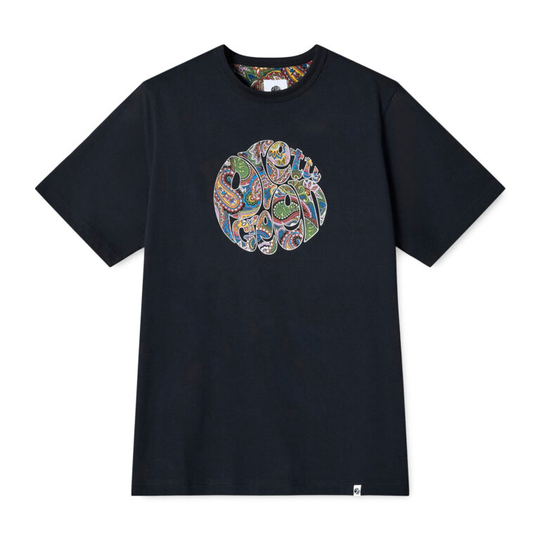 Pretty Green House Paisley Logo Regular Fit Short Sleeve T-Shirt - Black