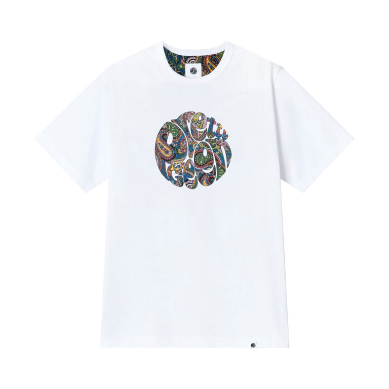 Pretty Green House Paisley Logo Regular Fit Short Sleeve T-Shirt - White