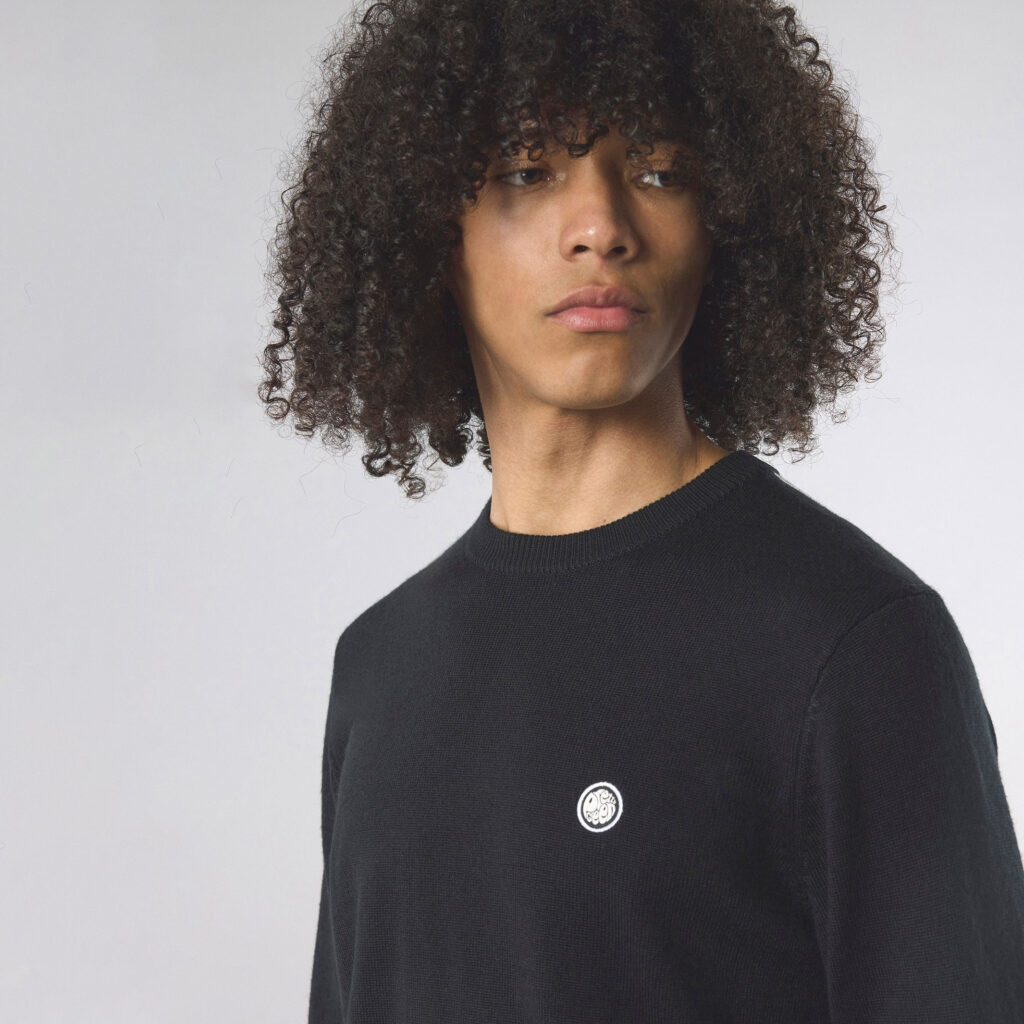 Pretty Green Merino Blend Regular Fit Long Sleeve Crew Neck - Black