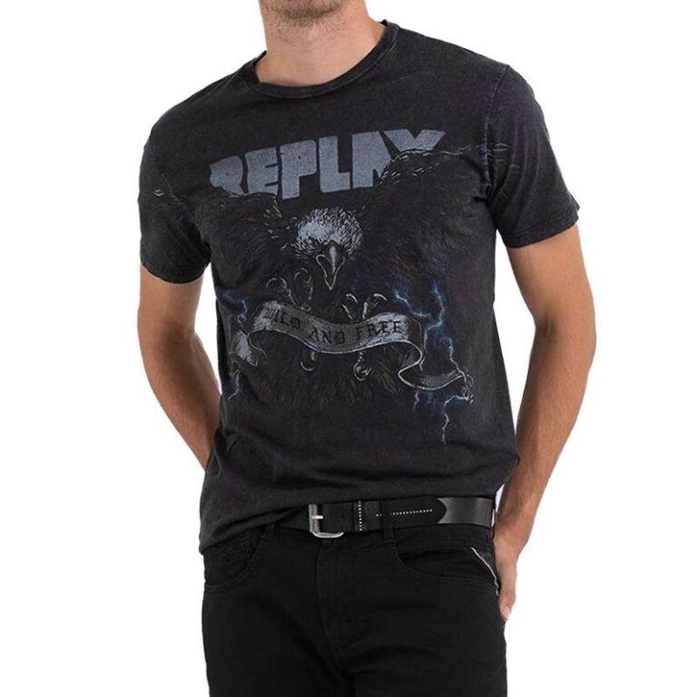 Replay Bold Eagle Graphic Regular Fit Short Sleeve T-Shirt - Black