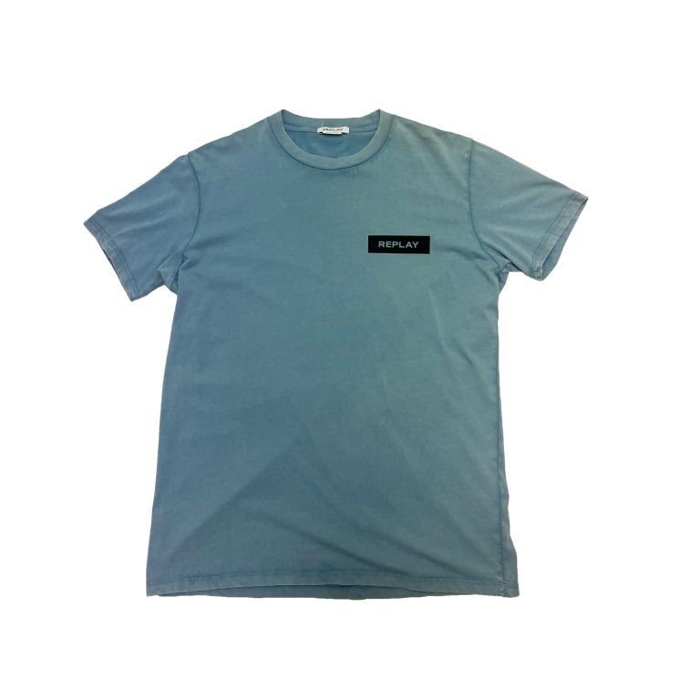Replay Box Logo Organic Pack Regular Fit Short Sleeve T-Shirt - Blue/Black