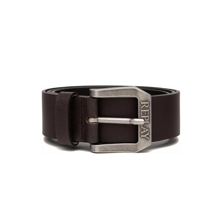 Replay Classic Leather Belt - Dark Brown