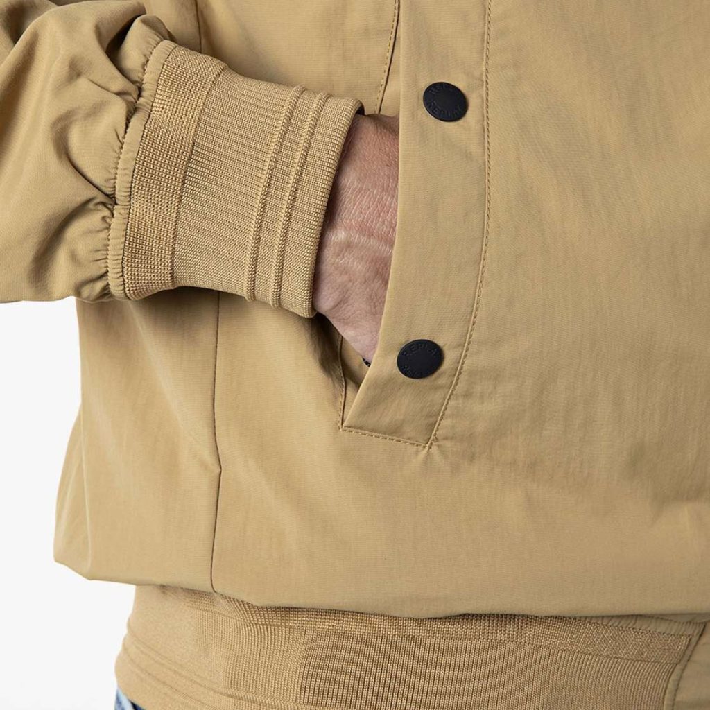 Replay Classic Regular Fit Long Sleeve Bomber Jacket - Beige