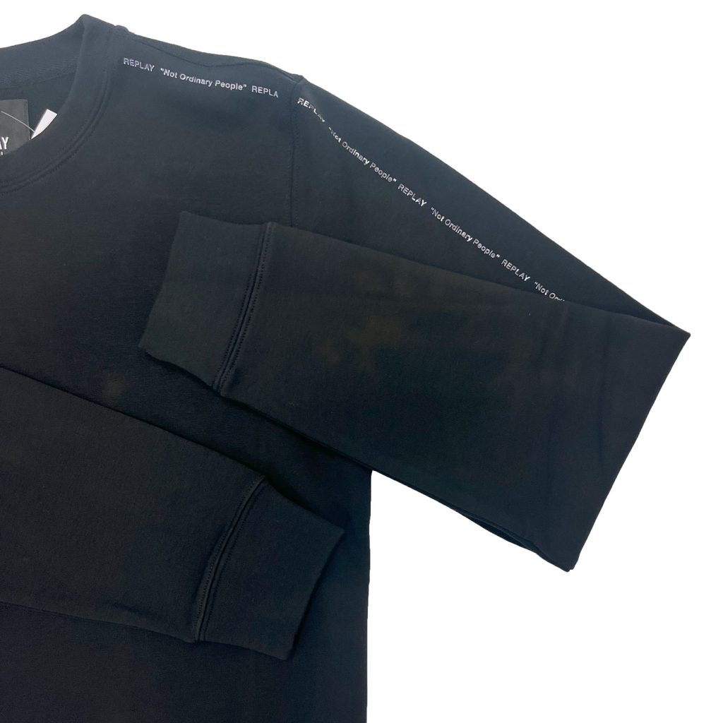 Replay Detail Regular Fit Long Sleeve Sweatshirt - Black