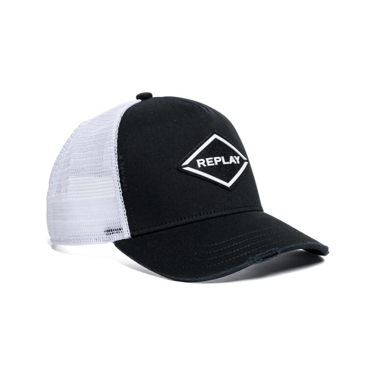 Replay Diamond Patch Trucker Cap - Black/White