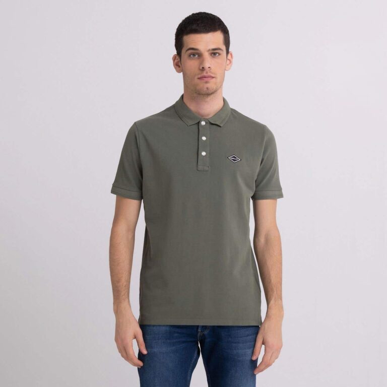 Replay Diamond Tipped Regular Fit Short Sleeve Polo Shirt - Dark Green