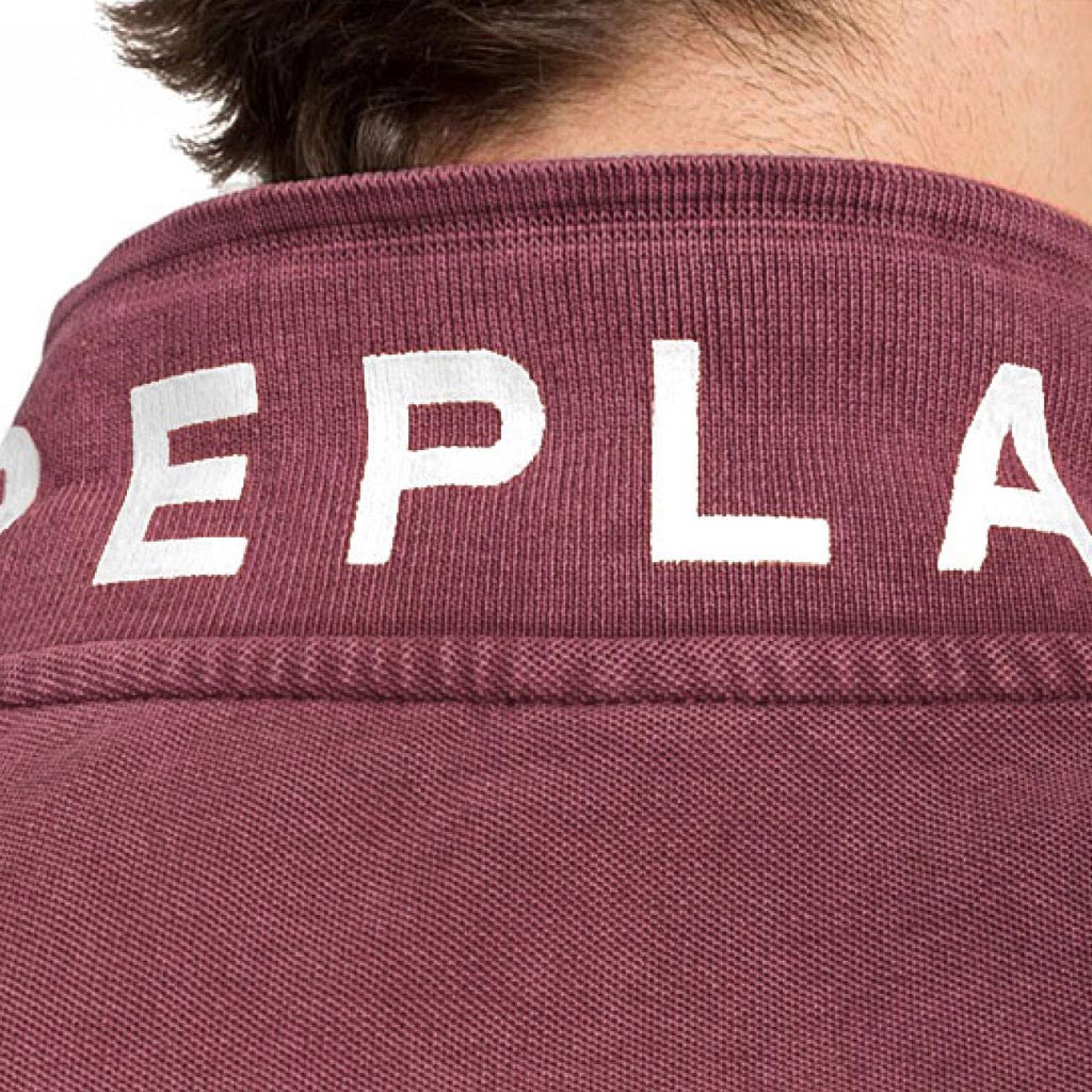 Replay Diamond Tipped Regular Fit Short Sleeve Polo Shirt - Dark Red