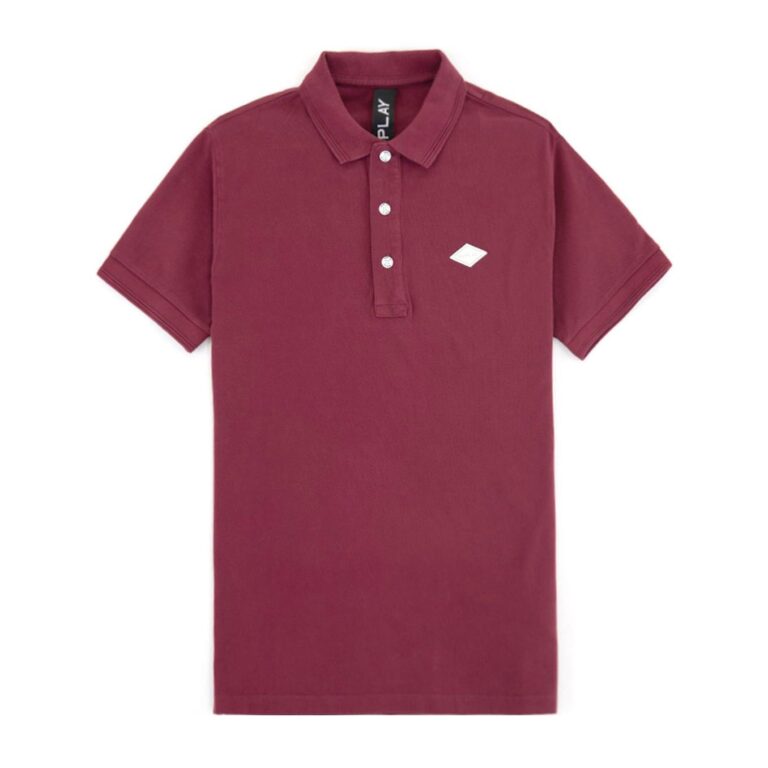 Replay Diamond Tipped Regular Fit Short Sleeve Polo Shirt - Dark Red