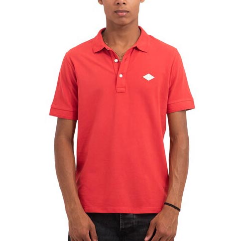 Replay Diamond Tipped Regular Fit Short Sleeve Polo Shirt - Red