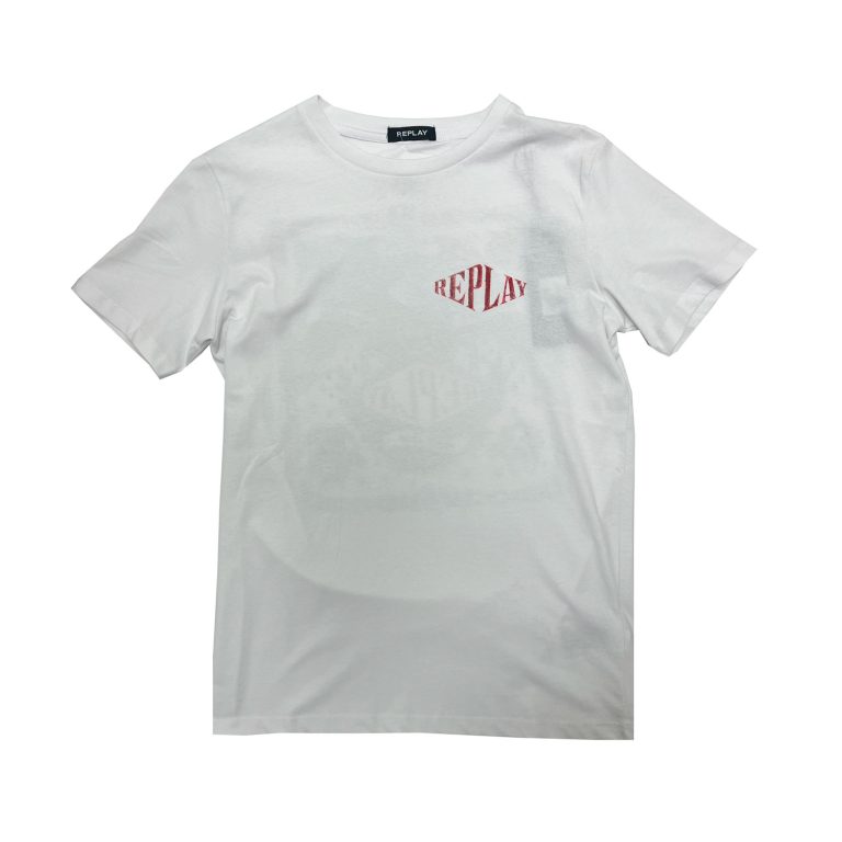 Replay Eagle Back Print Regular Fit Short Sleeve T-Shirt - White