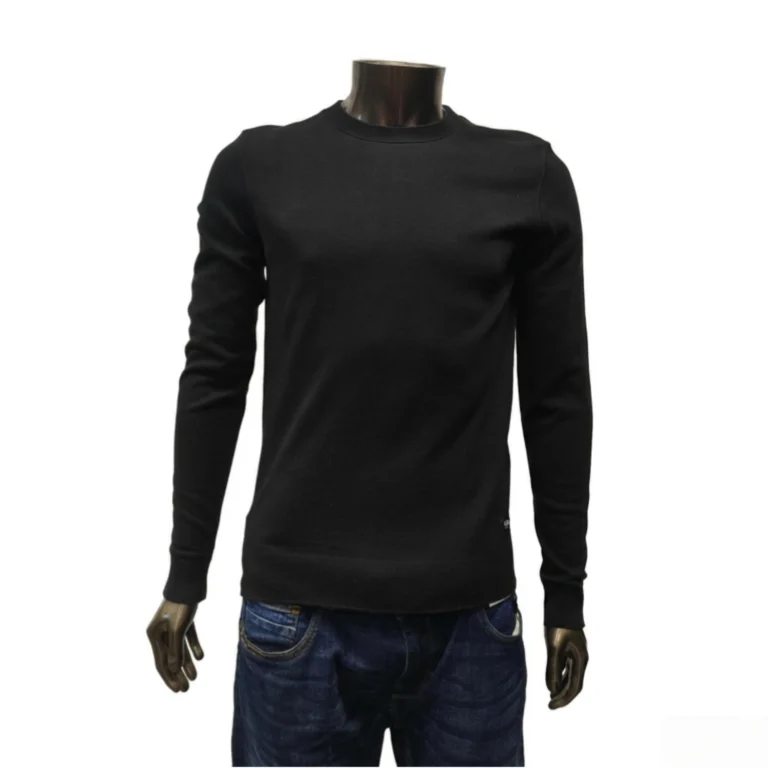 Replay Essential Knit Regular Fit Long Sleeve Sweatshirt - Black